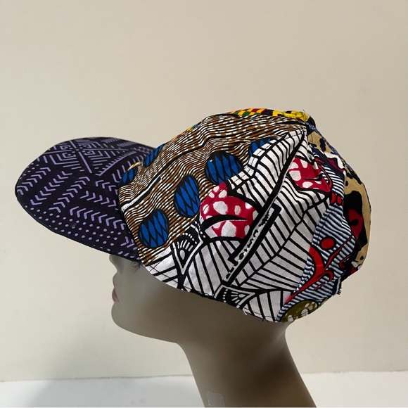 African Print Ankara Patchwork Bohemian Multicolor Handmade Baseball Cap - Picture 2 of 5